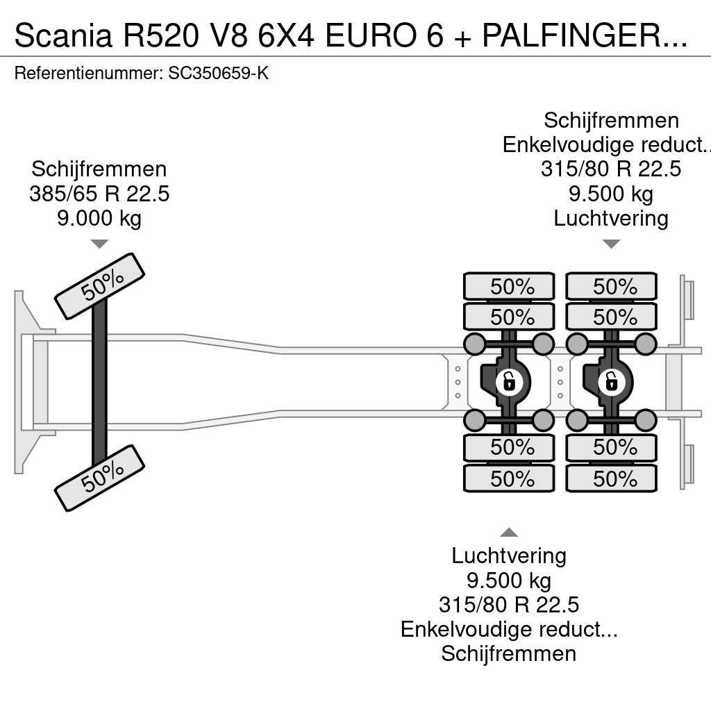 Scania R520 V8 6X4 EURO 6 + PALFINGER EPSILON E250Z95 All terrain cranes
