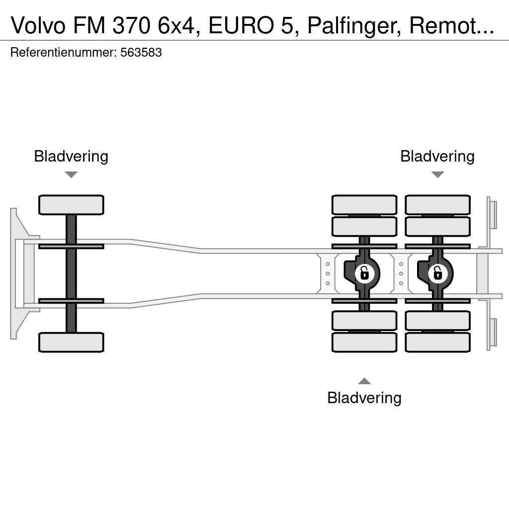 Volvo FM 370 6x4, EURO 5, Palfinger, Remote, Steel suspe Platós / Ponyvás teherautók