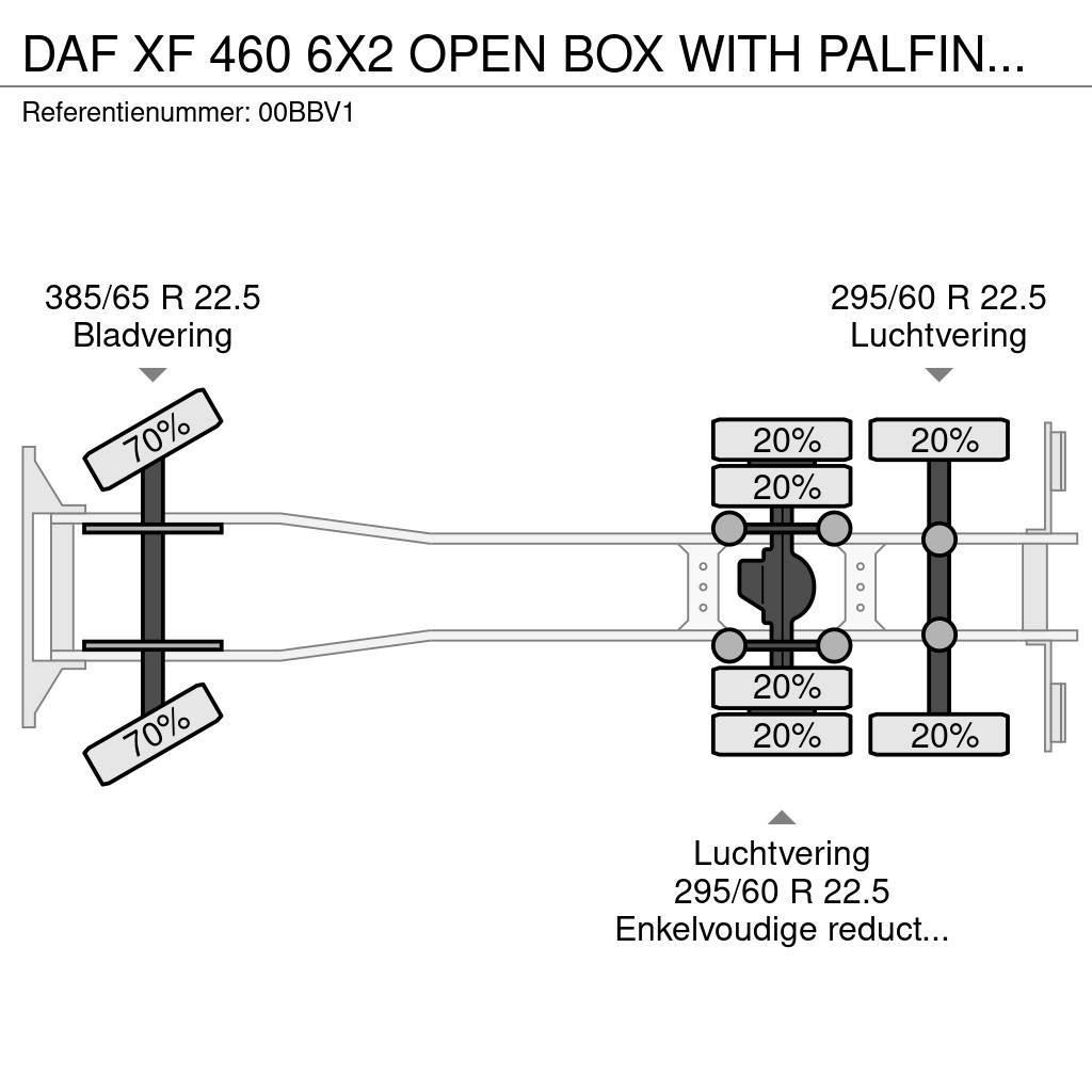DAF XF 460 6X2 OPEN BOX WITH PALFINGER PK 50002 CRANE Terepdaruk