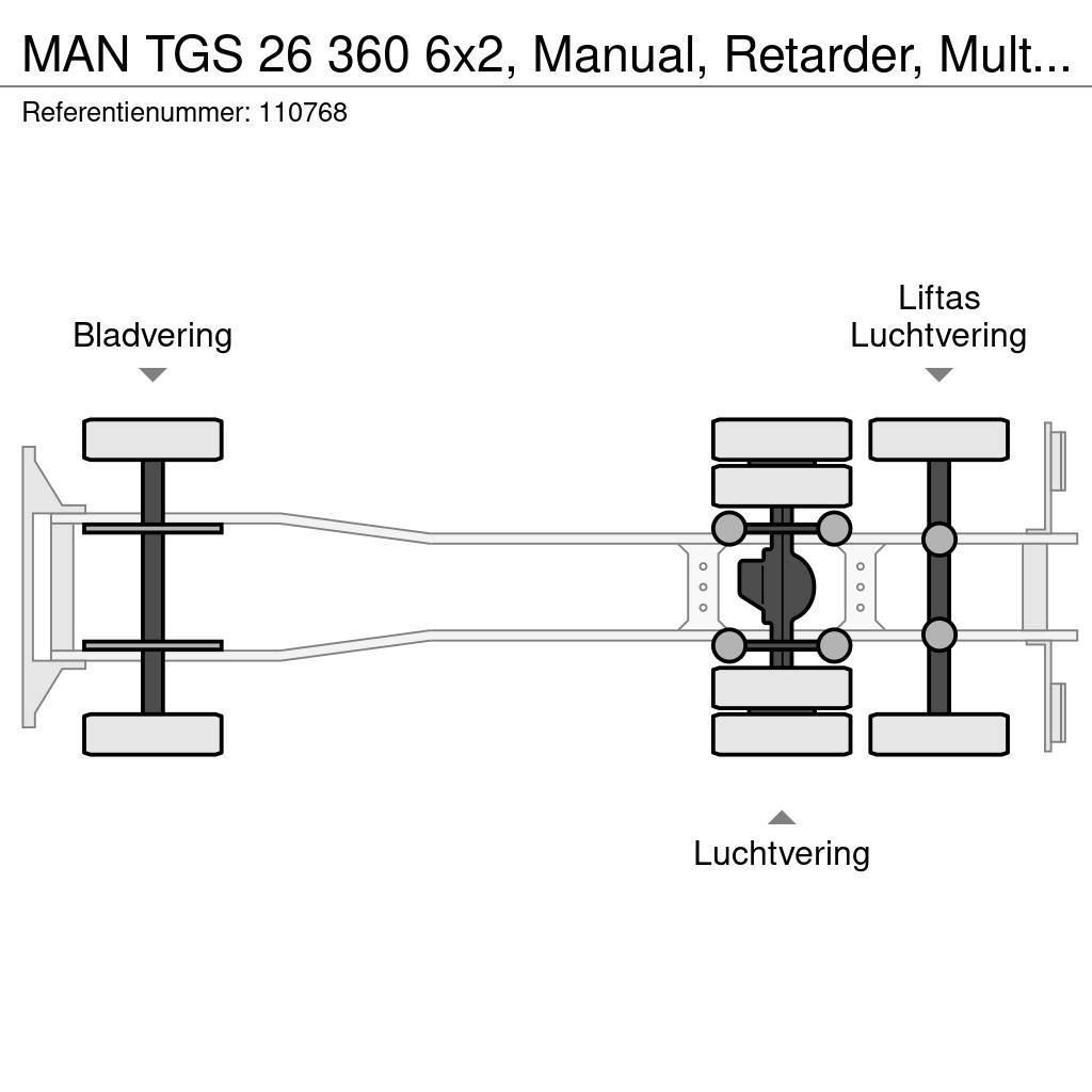 MAN TGS 26 360 6x2, Manual, Retarder, Multilift Horgos rakodó teherautók
