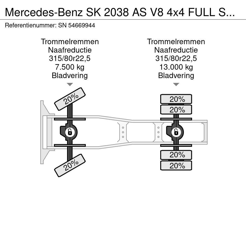 Mercedes-Benz SK 2038 AS V8 4x4 FULL STEEL SUSPENSION (ZF16 MANU Nyergesvontatók