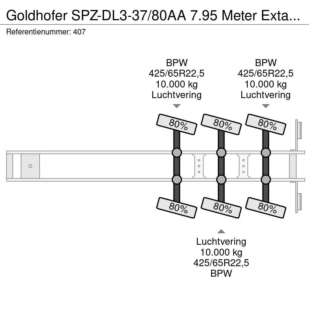 Goldhofer SPZ-DL3-37/80AA 7.95 Meter Extandable Powersteerin Flatbed/Dropside semi-trailers