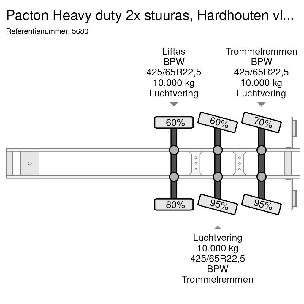 Pacton Heavy duty 2x stuuras, Hardhouten vloer, Ronggaten Flatbed/Dropside semi-trailers