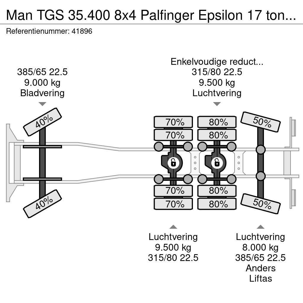 MAN TGS 35.400 8x4 Palfinger Epsilon 17 ton/meter Z-kr Tipper trucks