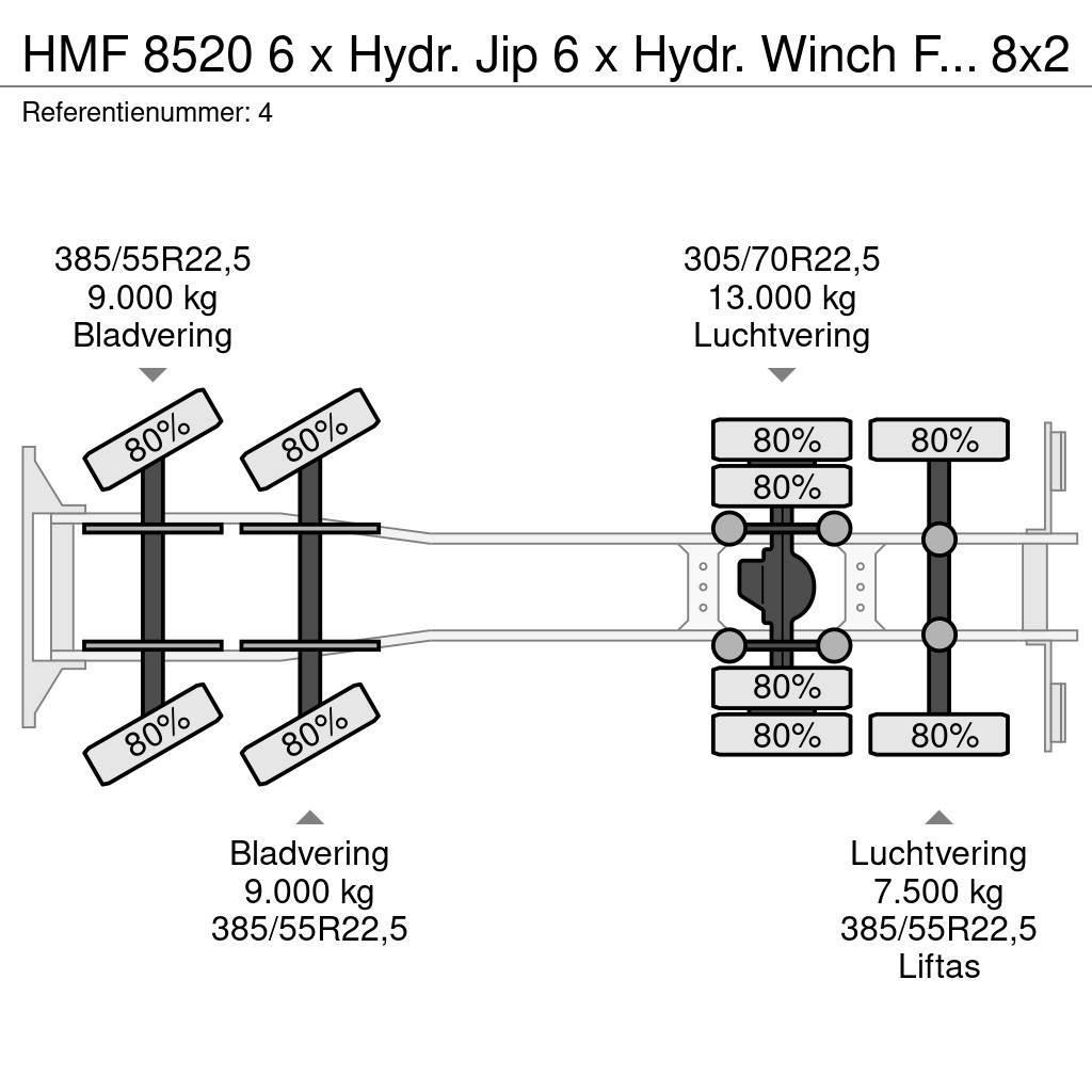 HMF 8520 6 x Hydr. Jip 6 x Hydr. Winch Frontabstutzung All terrain cranes