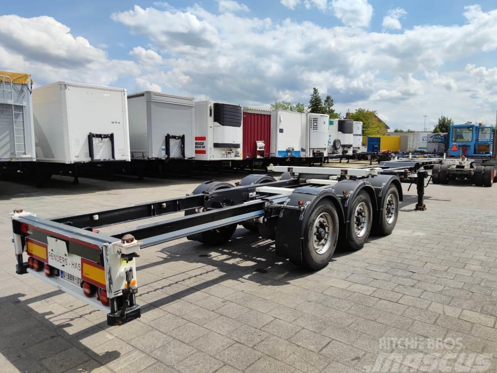 Renders HAS FCC - Multi - 3 Axle BPW - DiscBrakes - LiftAx Containerframe semi-trailers