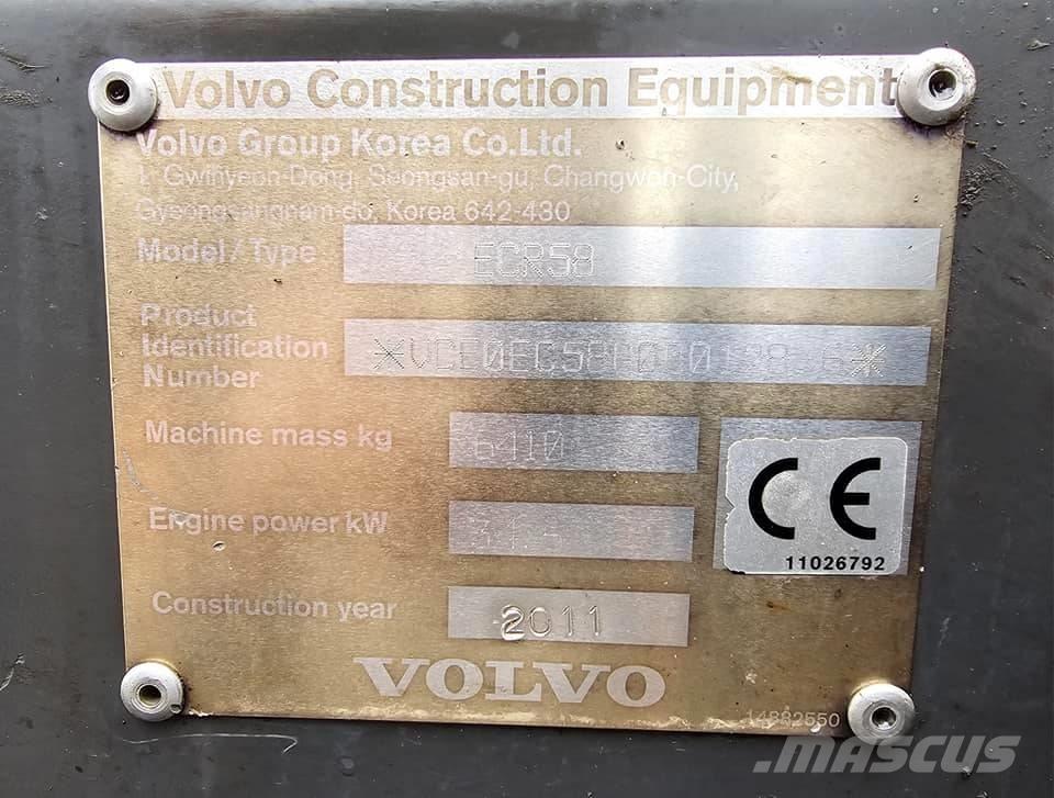 Volvo ECR 58 Mini kotrók < 7t