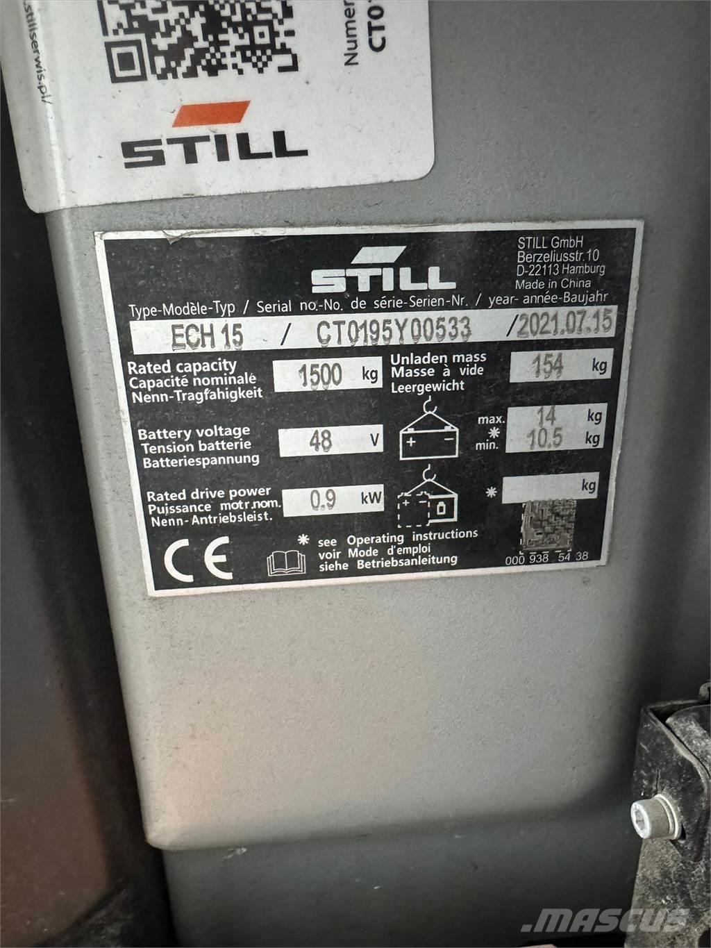 Still ECH 15 Gyalogkíséretű targonca