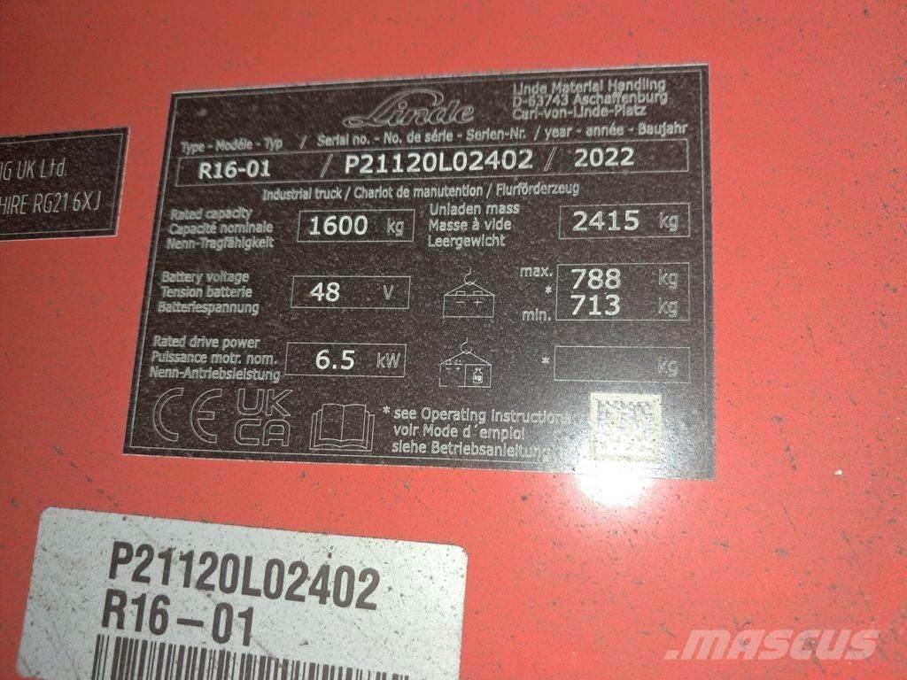 Linde R16-01 Elektromos targoncák