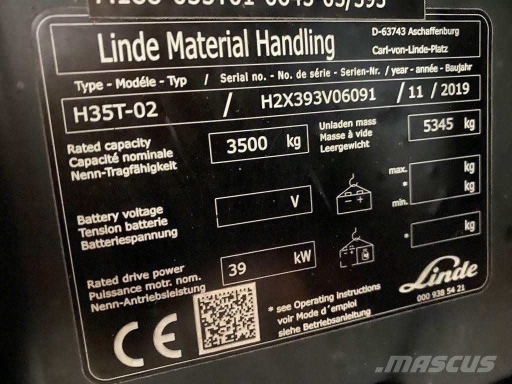 Linde H35T-02 Gázüzemű targoncák
