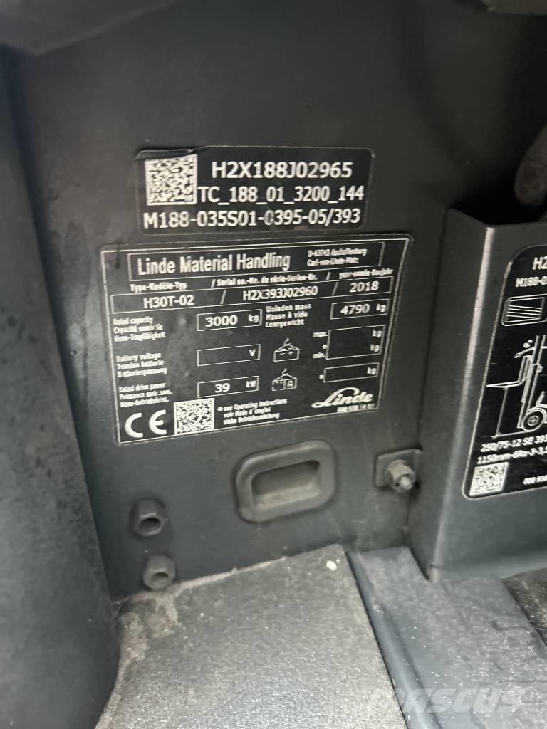 Linde H30T-02 Gázüzemű targoncák