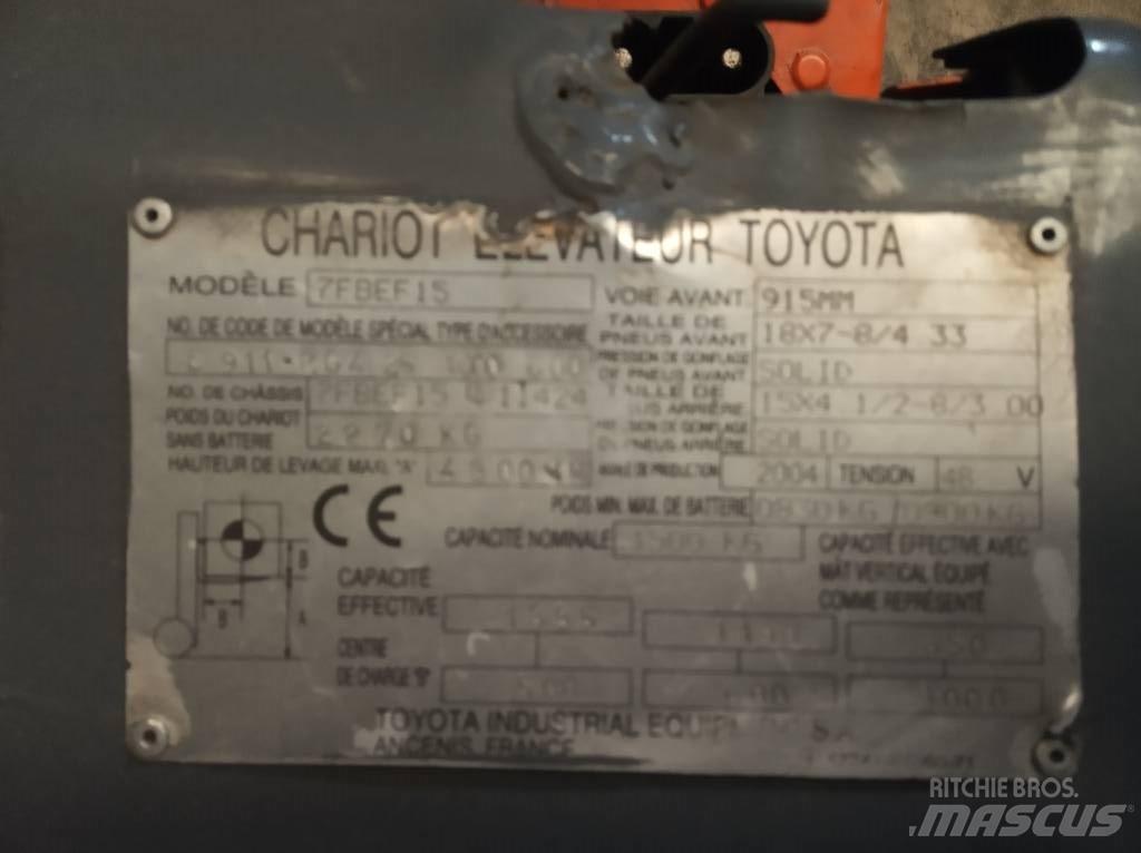 Toyota 7FBEF15 Elektromos targoncák