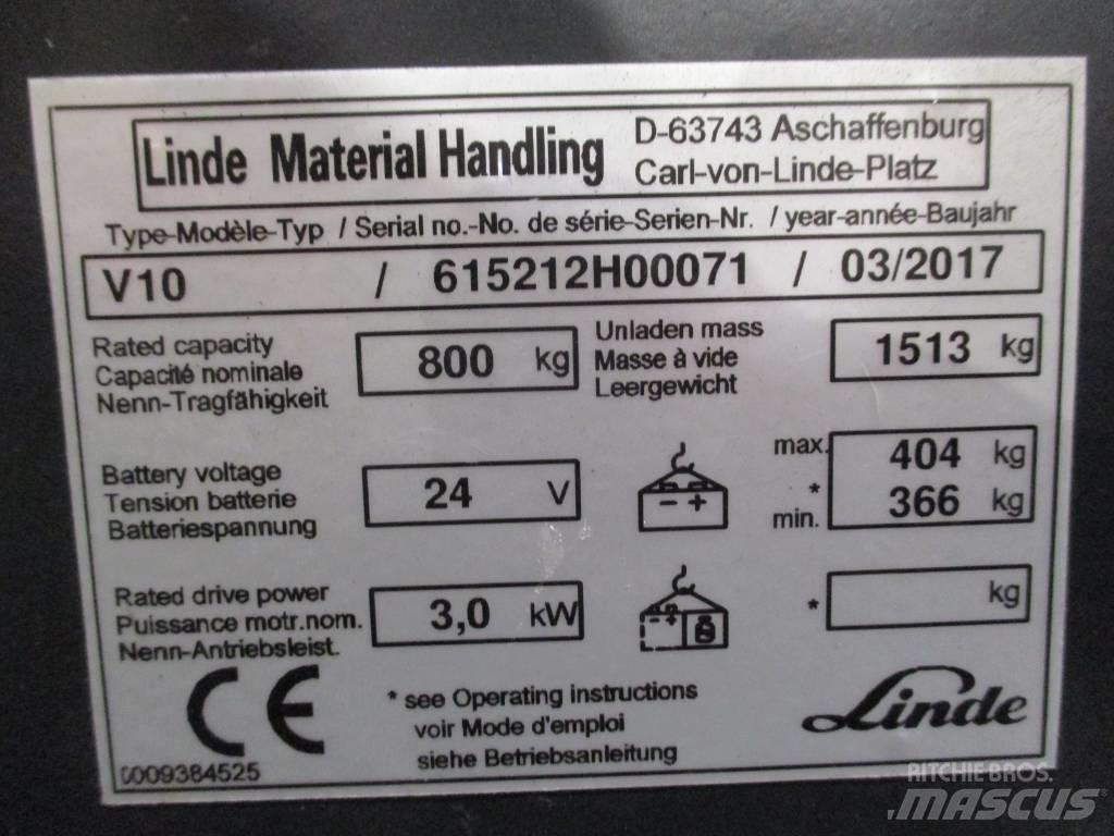 Linde V 10 Komissiózó magas emelésű targonca