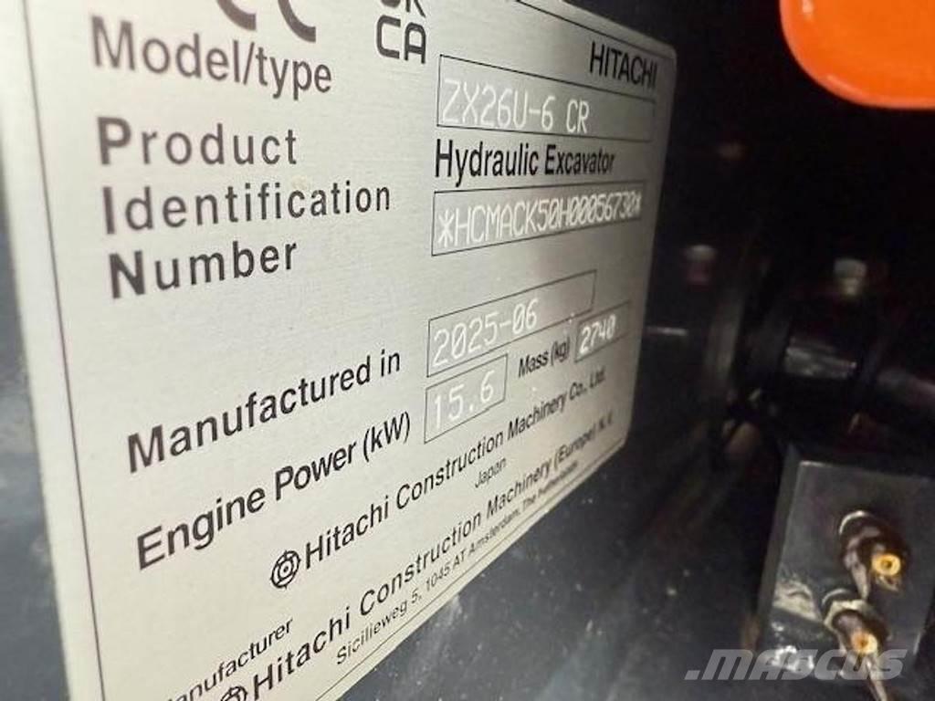 Hitachi ZX26 U-6 Mini kotrók < 7t