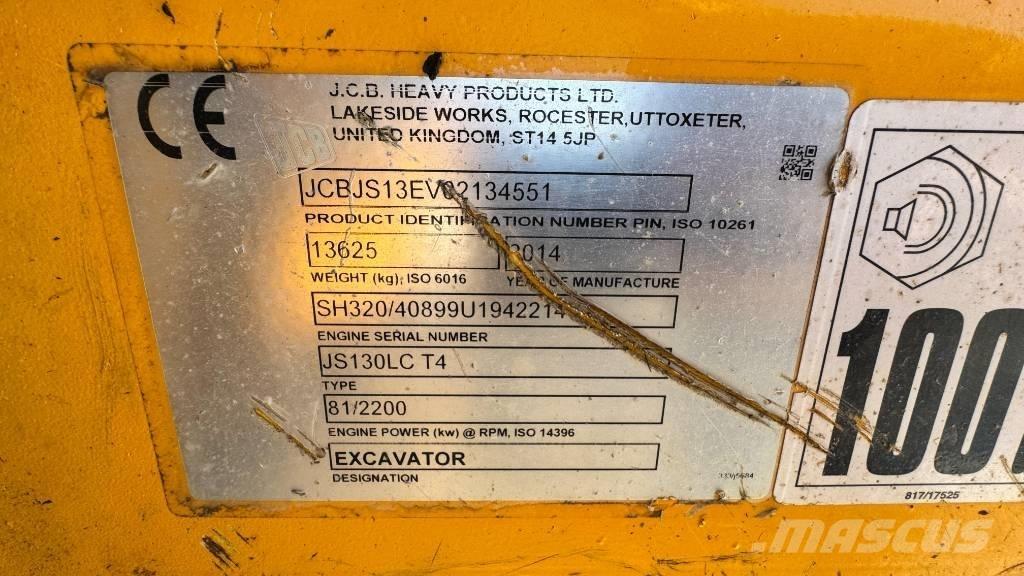 JCB JS 130 LC Lánctalpas kotrók