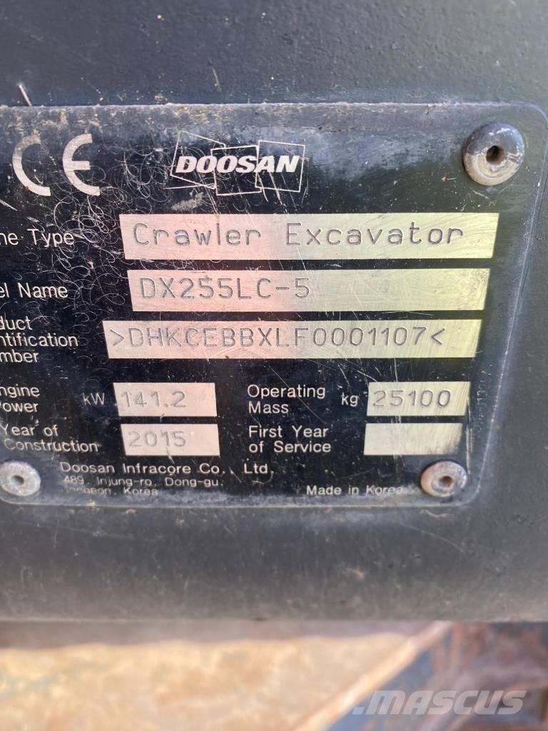 Doosan DX 255 LC-5 Lánctalpas kotrók