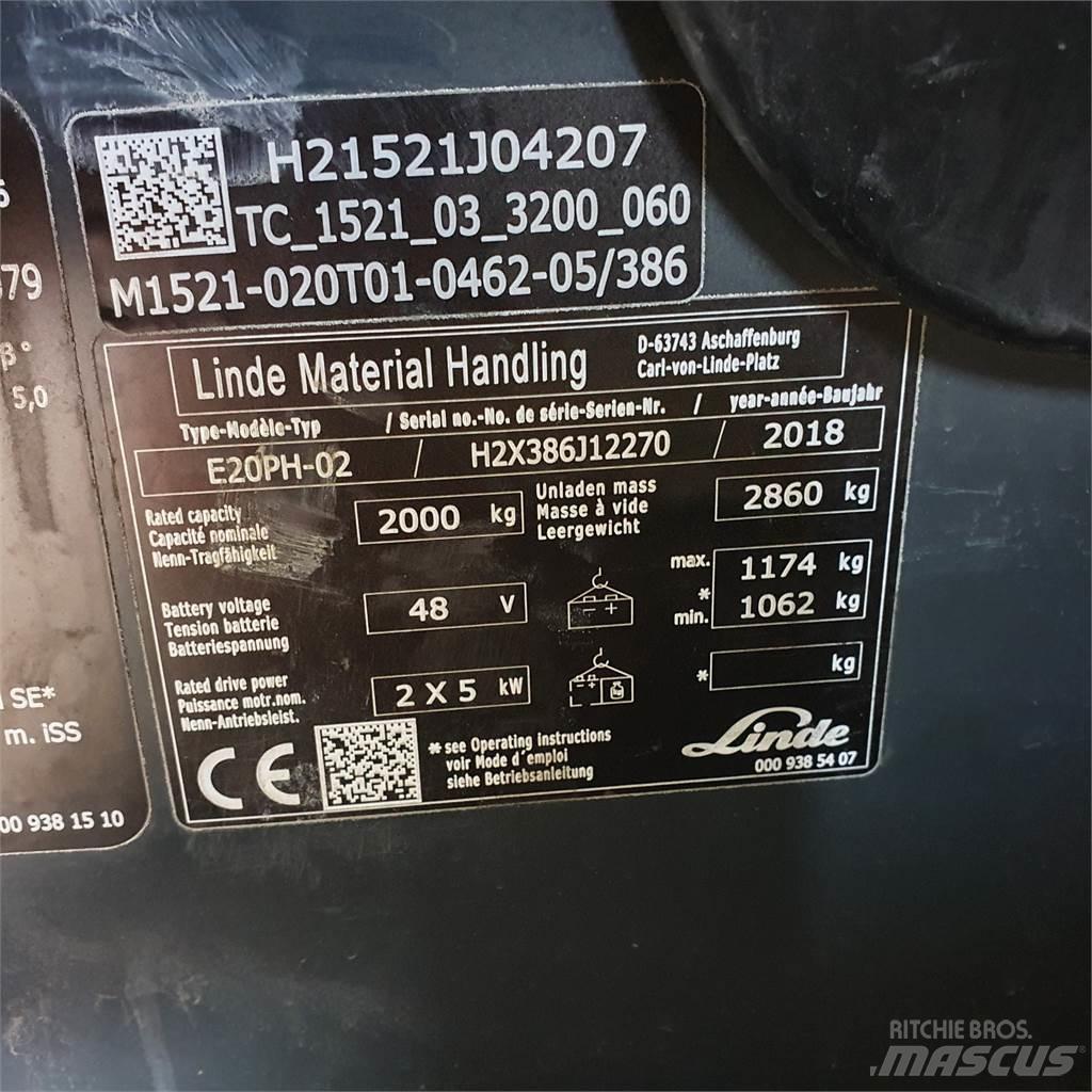 Linde E20PH Elektromos targoncák