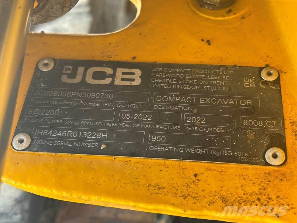 JCB MICRO 8008 Mini kotrók < 7t