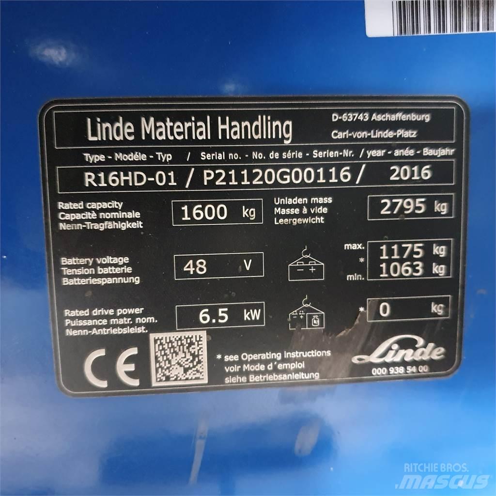 Linde R16HD Tolóoszlopos targonca