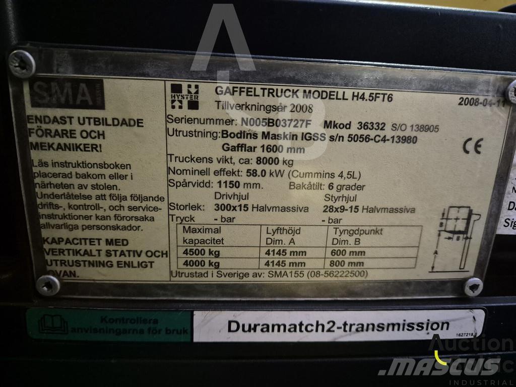 Hyster H4.5FT6 Dízel targoncák