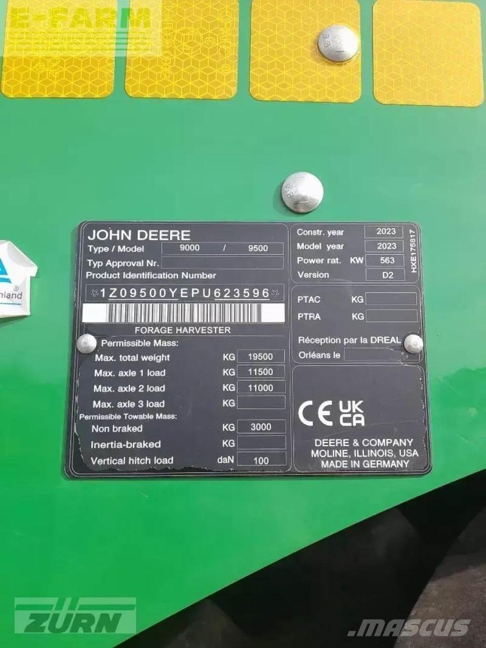 John Deere 9500 Önjáró szecskázók