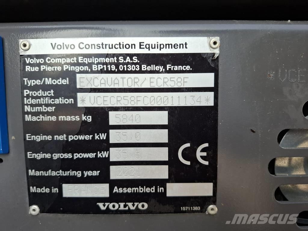 Volvo ECR 58 F Mini kotrók < 7t