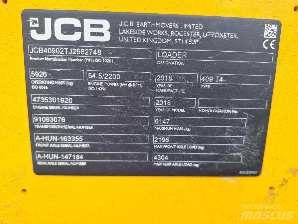 JCB 409 NE T4 Gumikerekes homlokrakodók