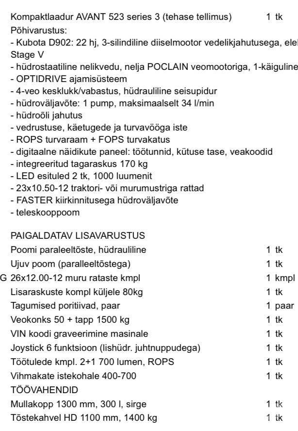 Avant 523 Kompaktrakodók