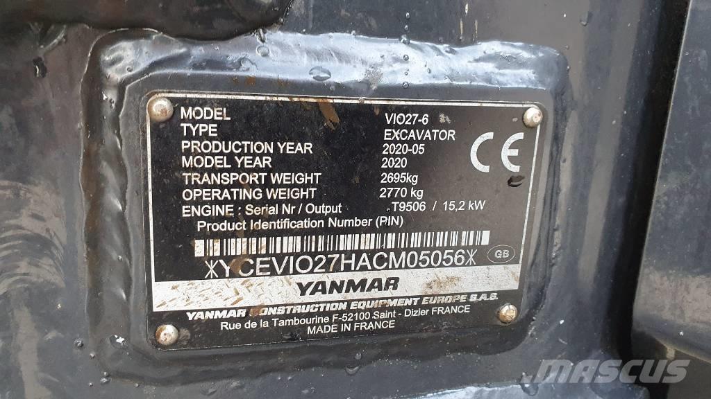 Yanmar VIO 27-6 Mini kotrók < 7t