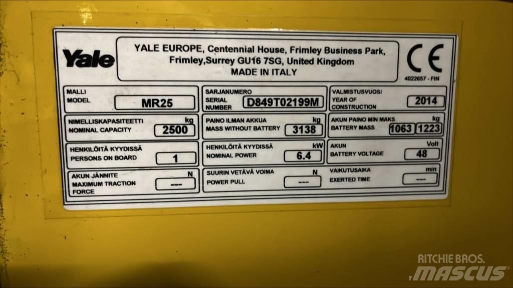 Yale MR25 Tolóoszlopos targonca