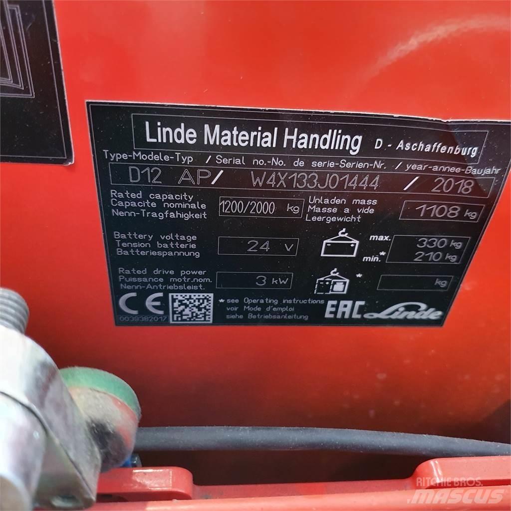 Linde D12AP Gyalogkíséretű targonca