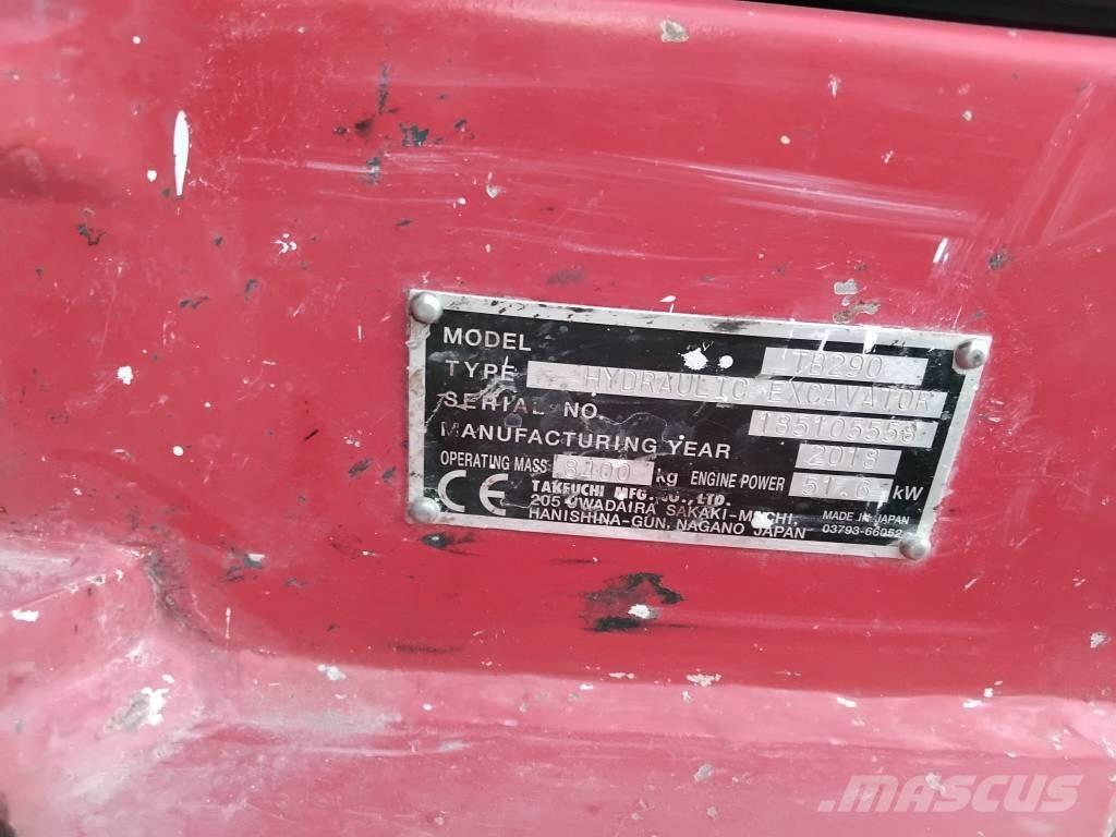 Takeuchi TB290 Mini kotrók < 7t