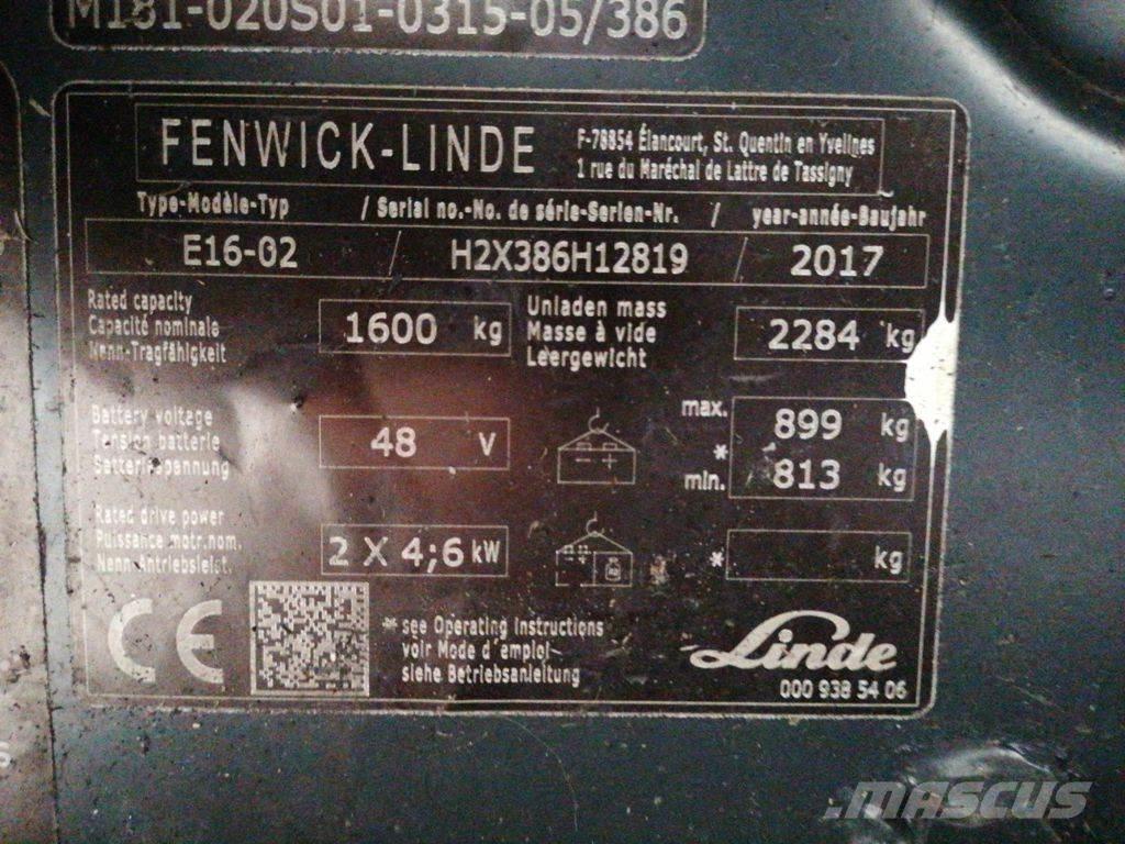 Linde E16-02 Elektromos targoncák