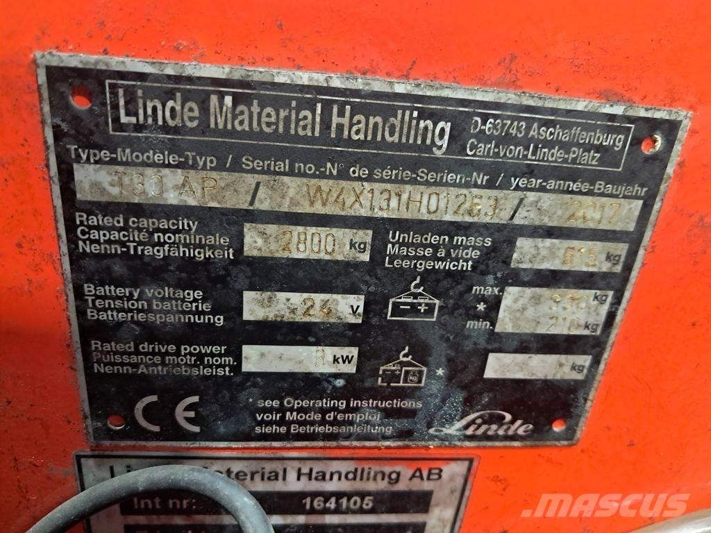 Linde T30 Alacsony emelőkocsi
