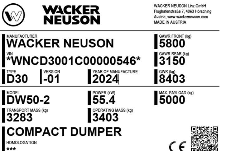 Wacker Neuson DW50-2 Mezei dömperek