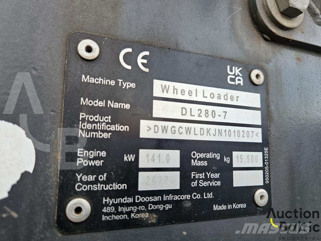 Doosan DL280-7 Gumikerekes homlokrakodók