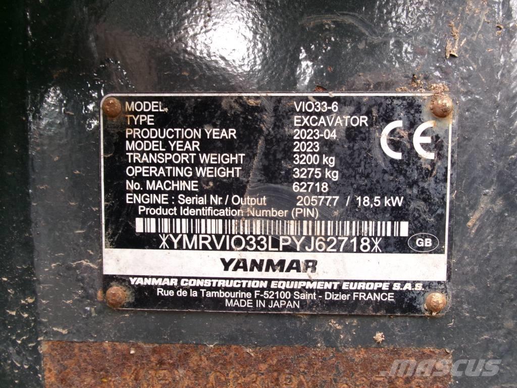 Yanmar Vio 33 Mini kotrók < 7t
