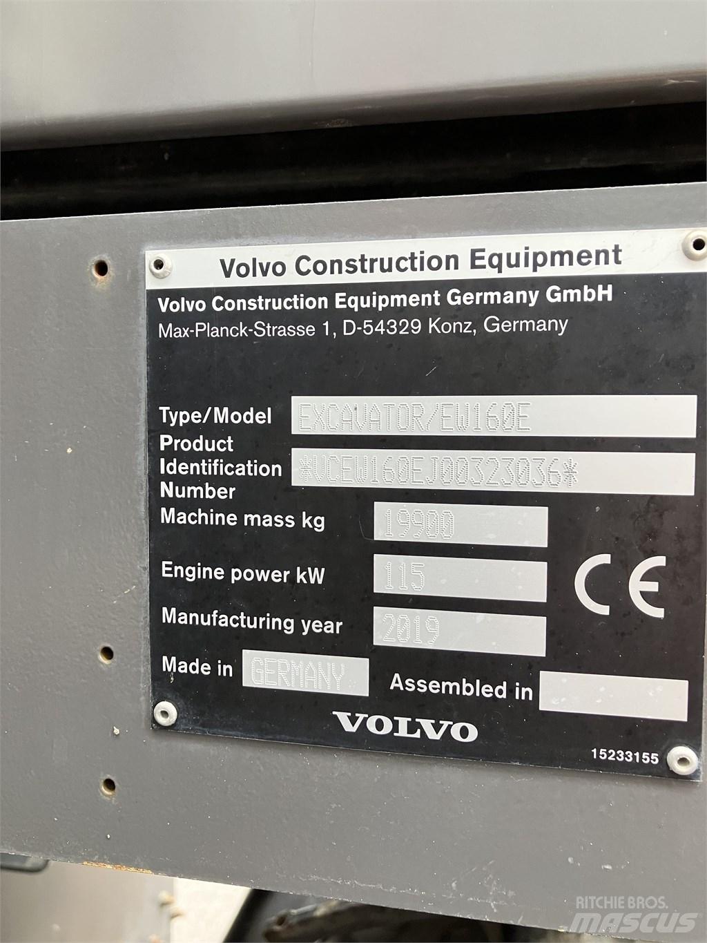 Volvo EW 160 E Gumikerekes kotrók