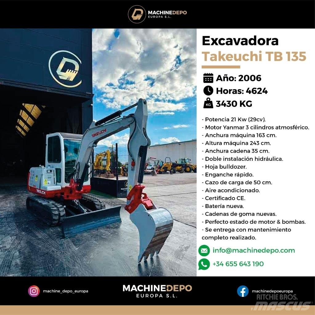 Takeuchi TB 135 Mini kotrók < 7t