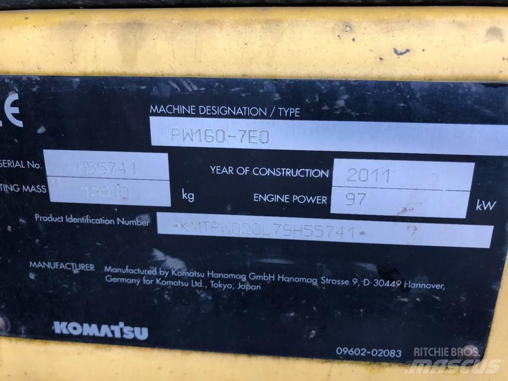 Komatsu PW160-7E0 Gumikerekes kotrók
