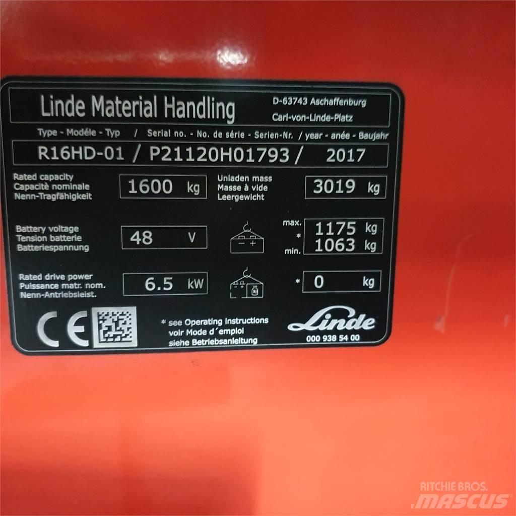 Linde R16HD Tolóoszlopos targonca