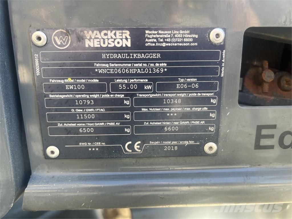 Wacker Neuson EW 100 Gumikerekes kotrók