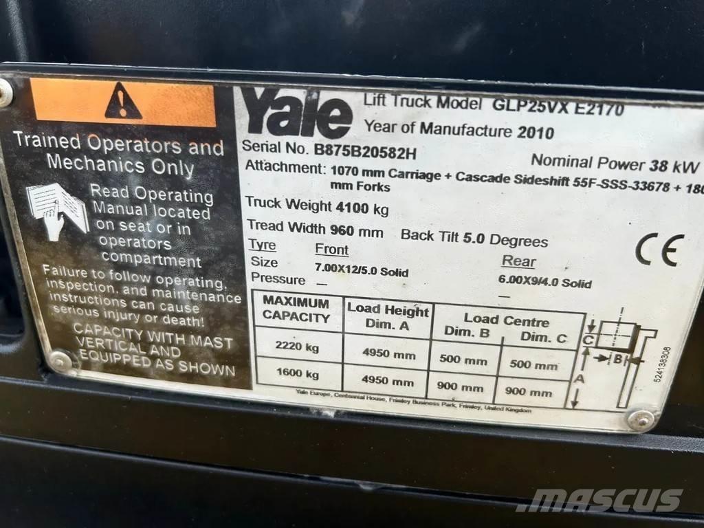 Yale 2.5 Heftruck Gázüzemű targoncák