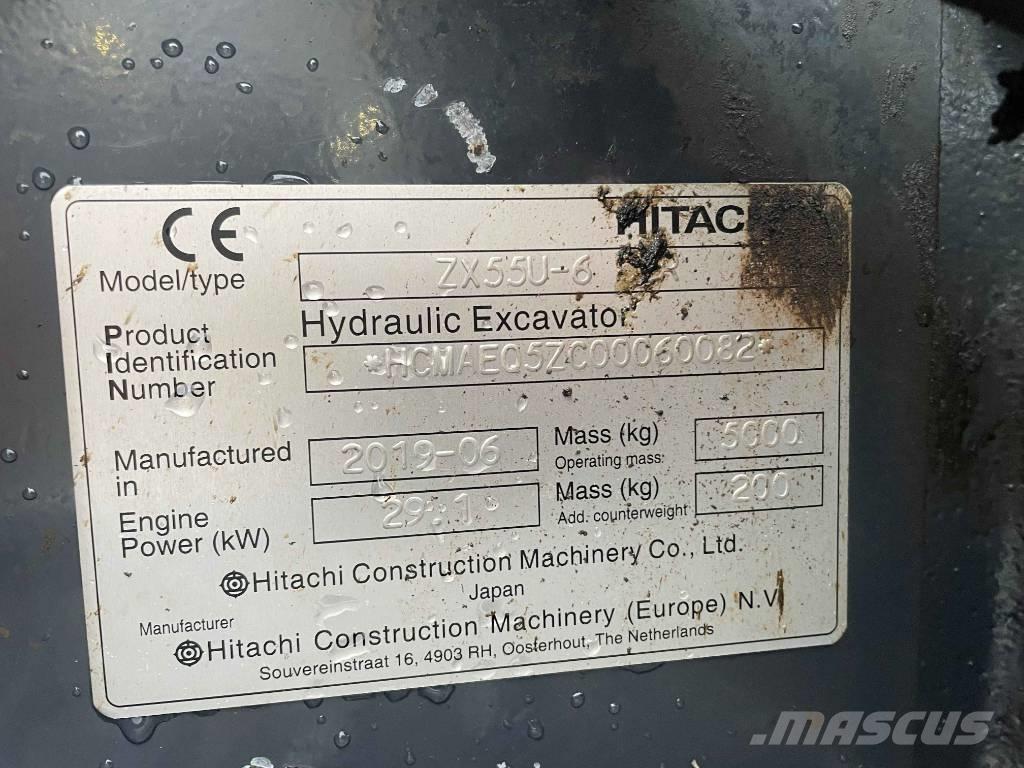 Hitachi ZX 55 U-6 Mini kotrók < 7t