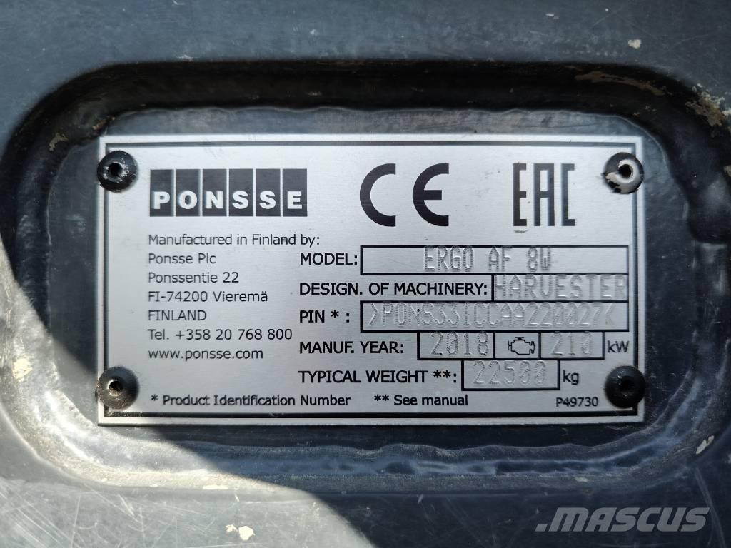 Ponsse Ergo AF 8W Betakarítók