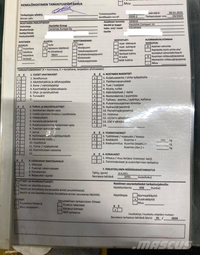 Haulotte Compact 14 Ollós emelők