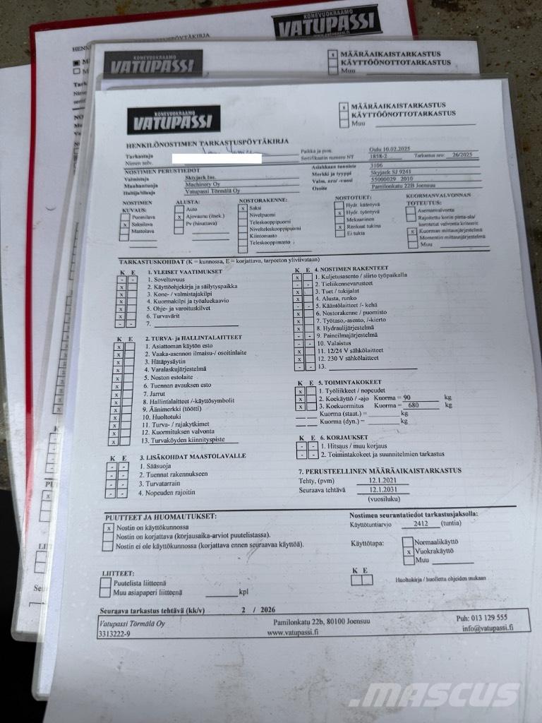 SkyJack SJ 9241 Ollós emelők