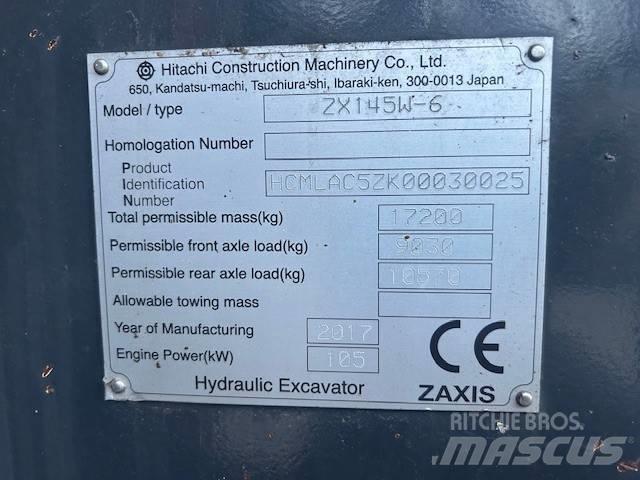 Hitachi ZX 145 W-6 Gumikerekes kotrók