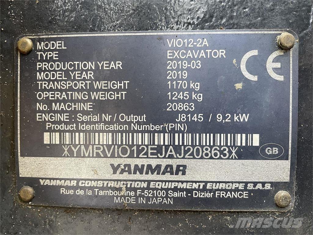 Yanmar VIO12 Gumikerekes kotrók