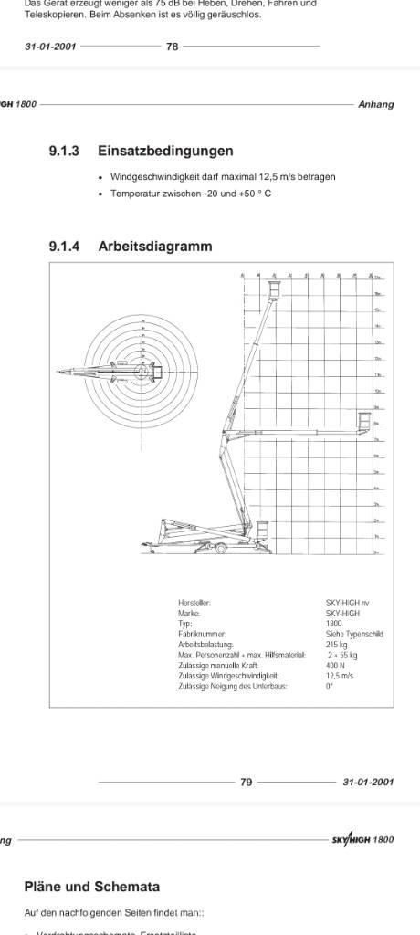 Sky High 1800 Pótkocsira szerelt emelők és állványok